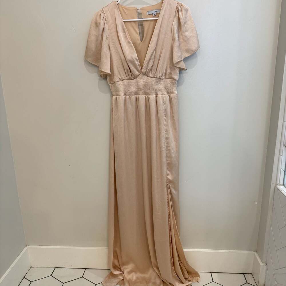 Baltic Born Prague Satin Maxi Dress in Champagne size Medium